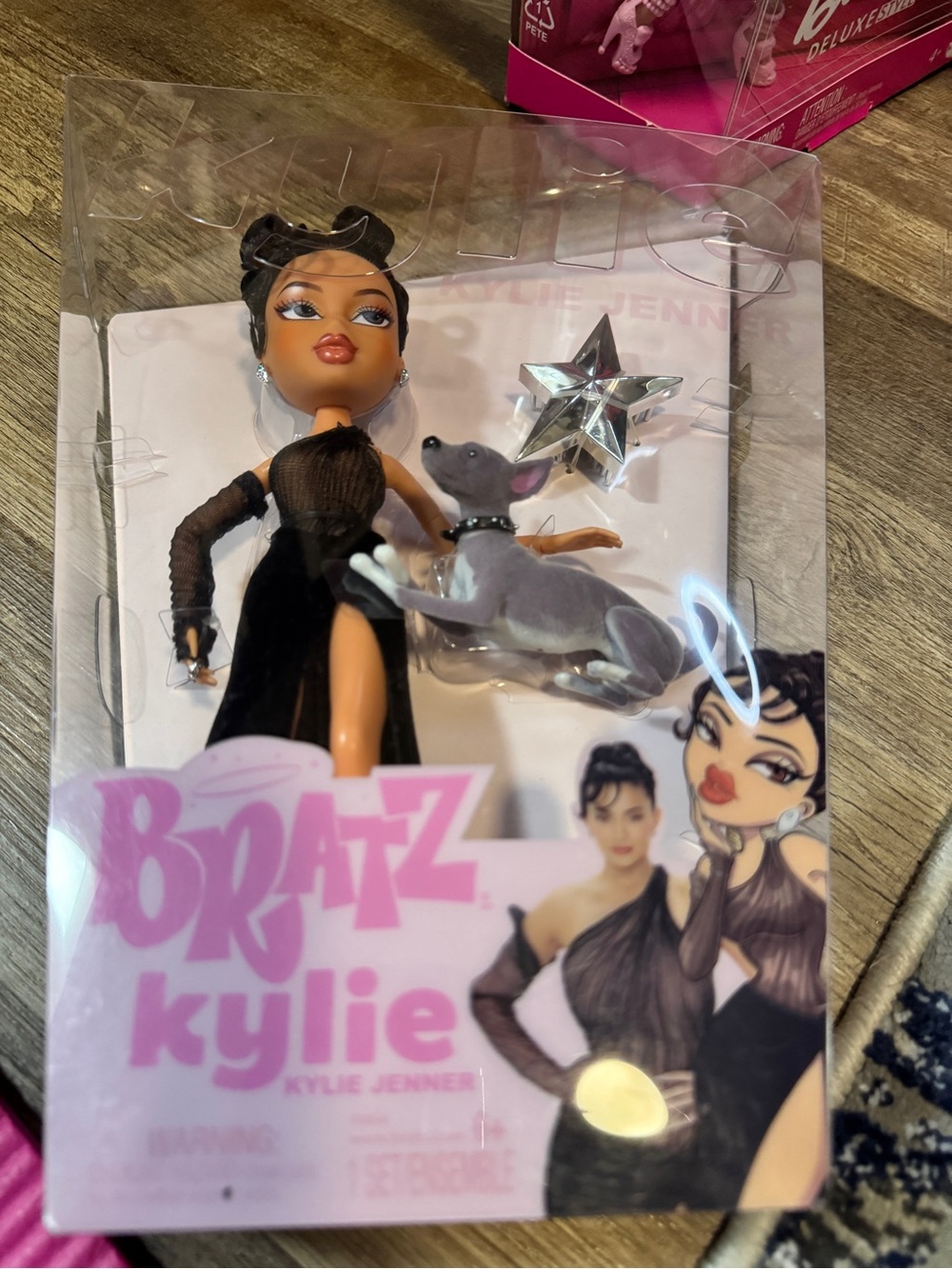 Bratz Kylie Doll in Black Dress with Gray Dog